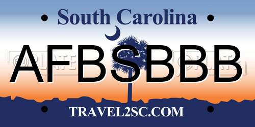 AFBSBBB South Carolina License Plate
