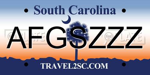 AFGSZZZ South Carolina License Plate