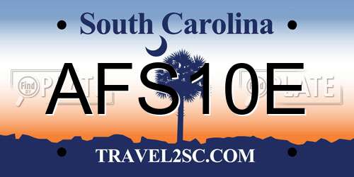 AFS10E South Carolina License Plate