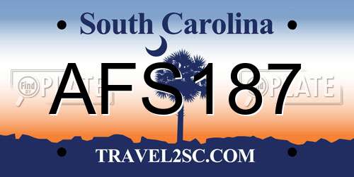AFS187 South Carolina License Plate