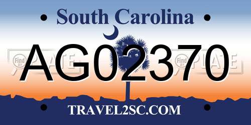 AG02370 South Carolina License Plate