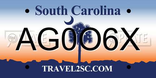 AG0O6X South Carolina License Plate