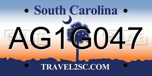 AG1G047 South Carolina License Plate