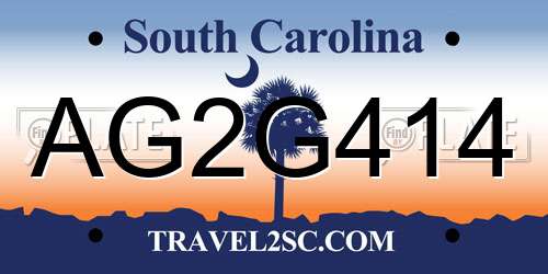 AG2G414 South Carolina License Plate