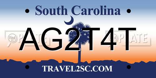 AG2T4T South Carolina License Plate