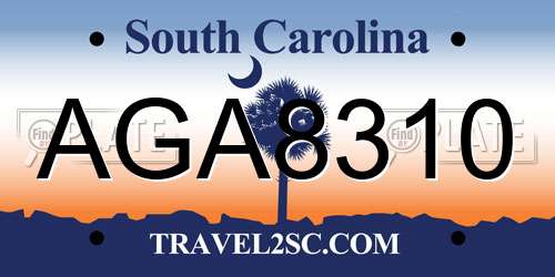 AGA8310 South Carolina License Plate