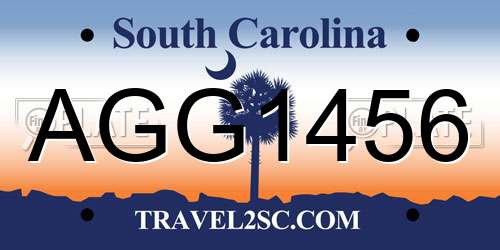 AGG1456 South Carolina License Plate