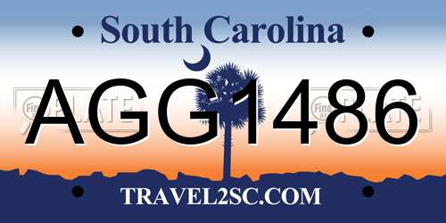 AGG1486 South Carolina License Plate