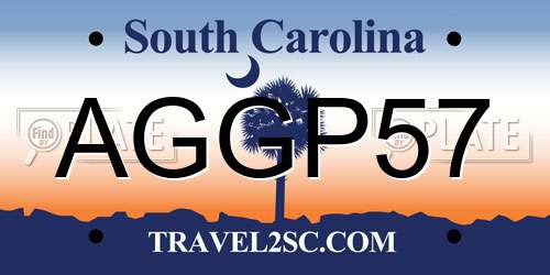 AGGP57 South Carolina License Plate