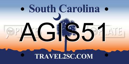 AGIS51 South Carolina License Plate