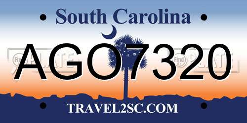 AGO7320 South Carolina License Plate