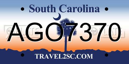AGO7370 South Carolina License Plate