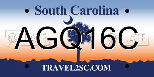 AGQ16C South Carolina License Plate