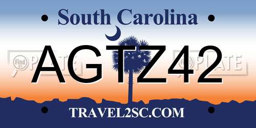 AGTZ42 South Carolina License Plate