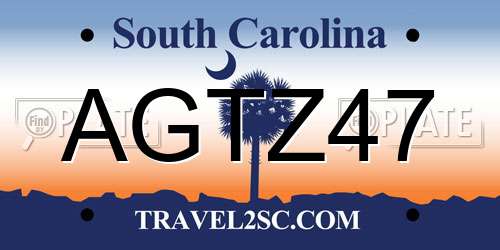 AGTZ47 South Carolina License Plate