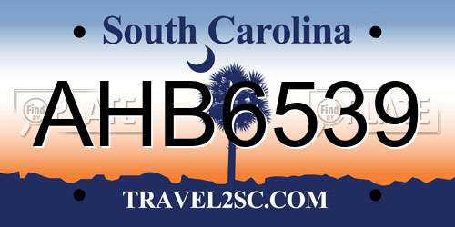 AHB6539 South Carolina License Plate