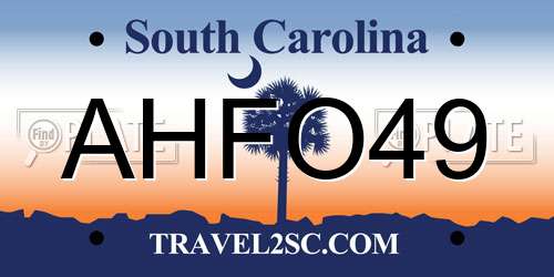 AHFO49 South Carolina License Plate