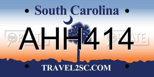 AHH414 South Carolina License Plate