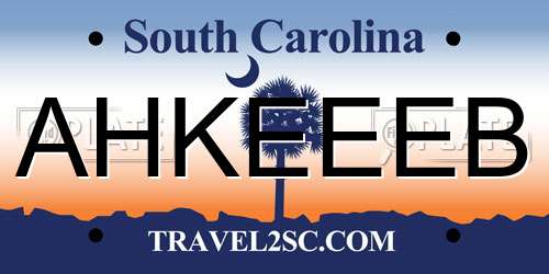 AHKEEEB South Carolina License Plate
