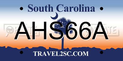 AHS66A South Carolina License Plate