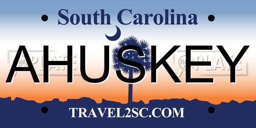 AHUSKEY South Carolina License Plate