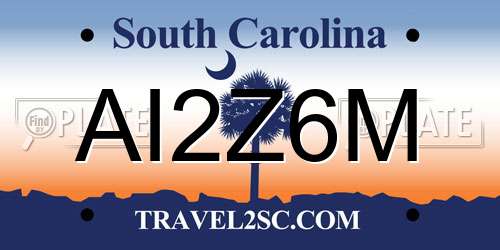 AI2Z6M South Carolina License Plate