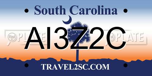 AI3Z2C South Carolina License Plate