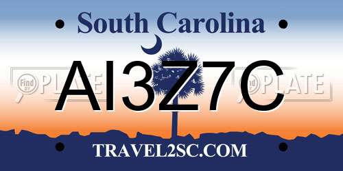 AI3Z7C South Carolina License Plate