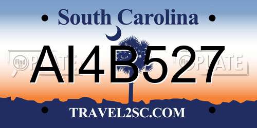 AI4B527 South Carolina License Plate