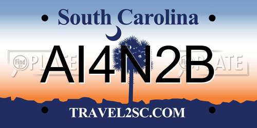 AI4N2B South Carolina License Plate