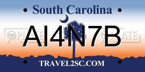 AI4N7B South Carolina License Plate