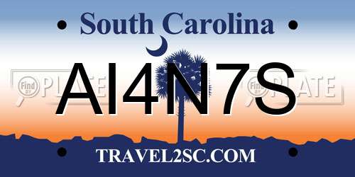 AI4N7S South Carolina License Plate