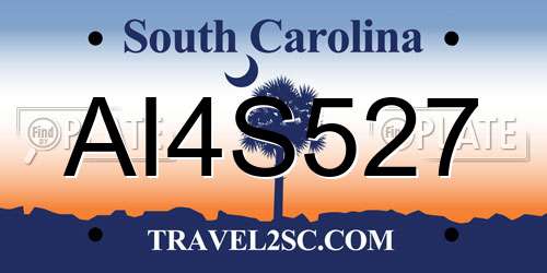 AI4S527 South Carolina License Plate