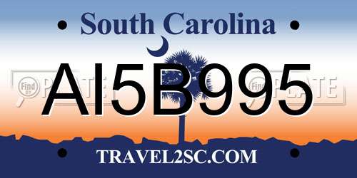 AI5B995 South Carolina License Plate