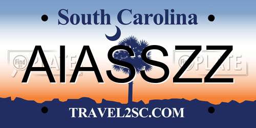 AIASSZZ South Carolina License Plate