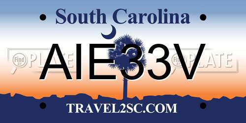 AIE33V South Carolina License Plate