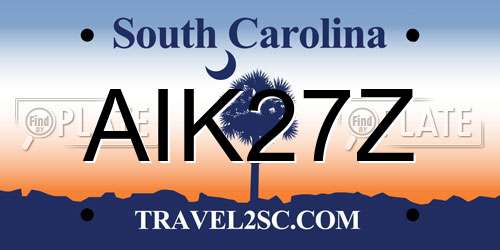 AIK27Z South Carolina License Plate