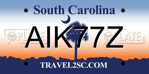 AIK77Z South Carolina License Plate