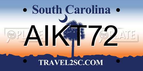 AIKT72 South Carolina License Plate