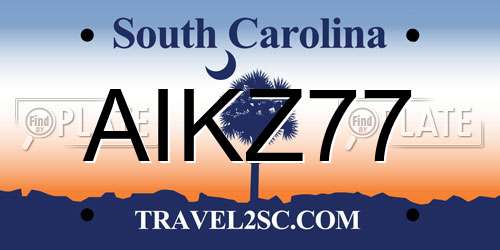 AIKZ77 South Carolina License Plate