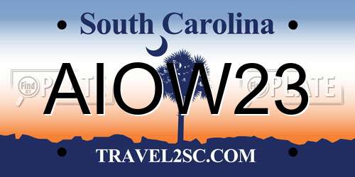 AIOW23 South Carolina License Plate