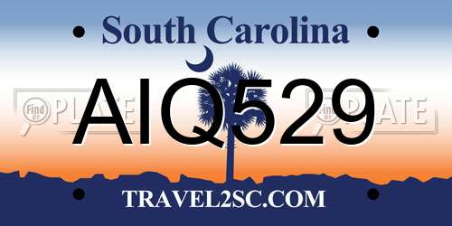 AIQ529 South Carolina License Plate