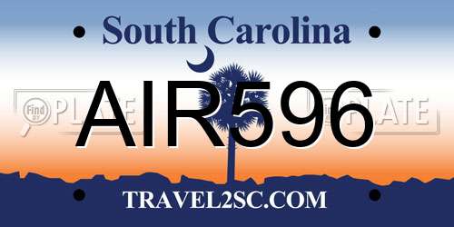 AIR596 South Carolina License Plate
