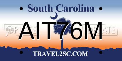 AIT76M South Carolina License Plate