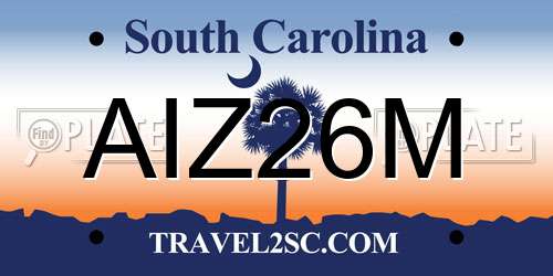 AIZ26M South Carolina License Plate