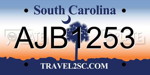AJB1253 South Carolina License Plate