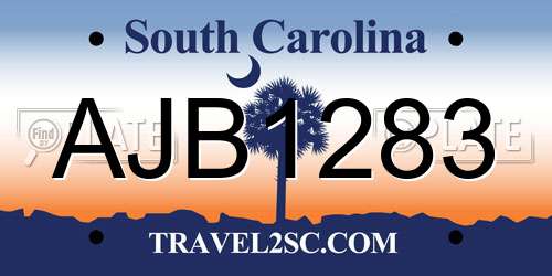 AJB1283 South Carolina License Plate