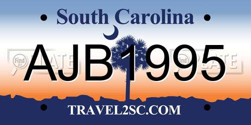 AJB1995 South Carolina License Plate