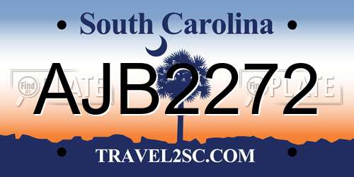 AJB2272 South Carolina License Plate