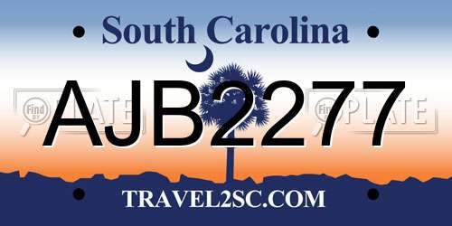 AJB2277 South Carolina License Plate